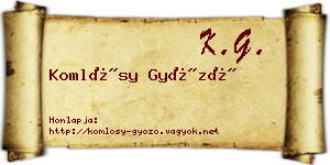 Komlósy Győző névjegykártya